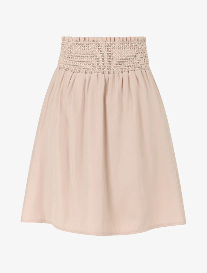 Jupe irisée à taille brodée - beige