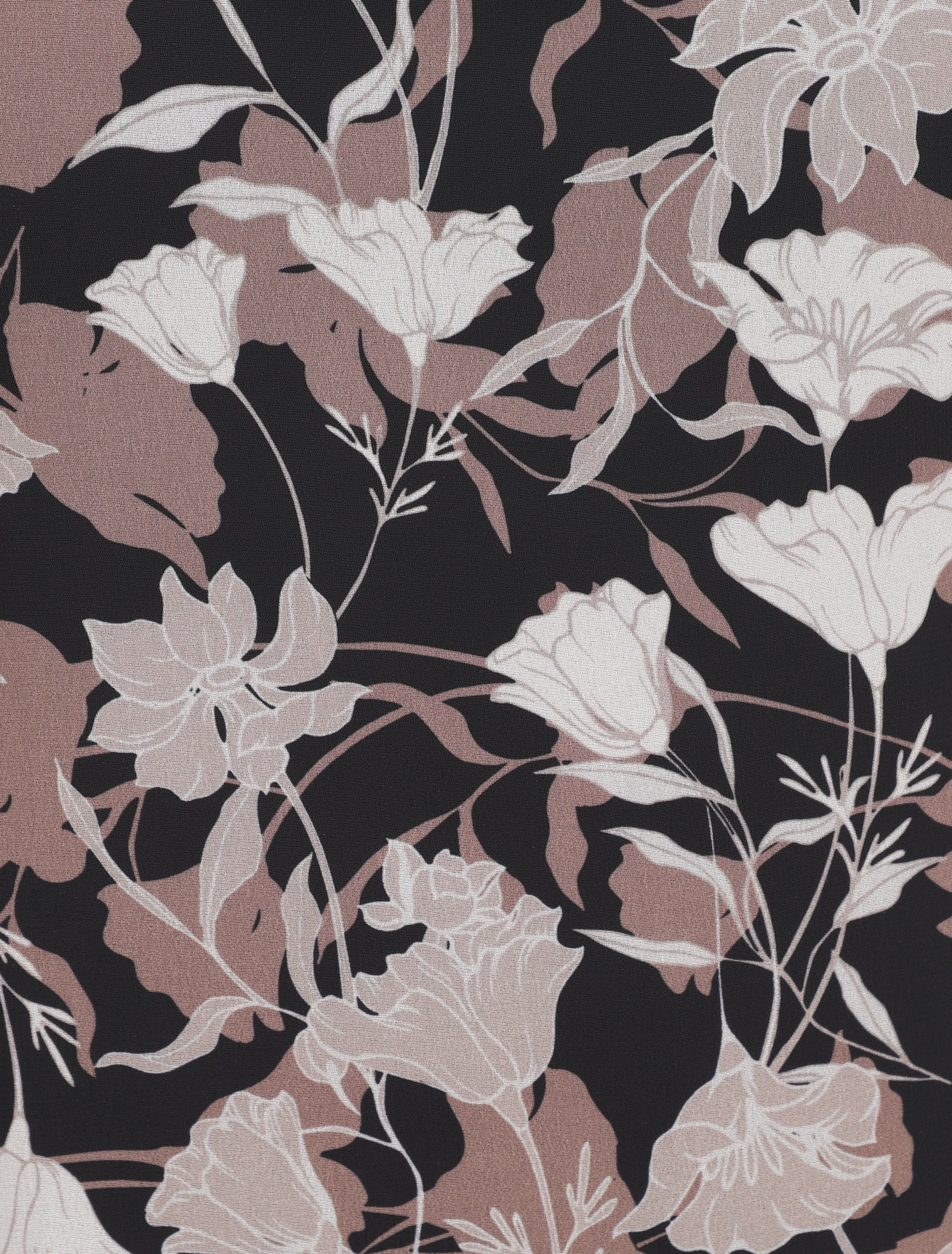 Jupe longue à imprimé fleuri et ceinture irisée - Noir - Image 3