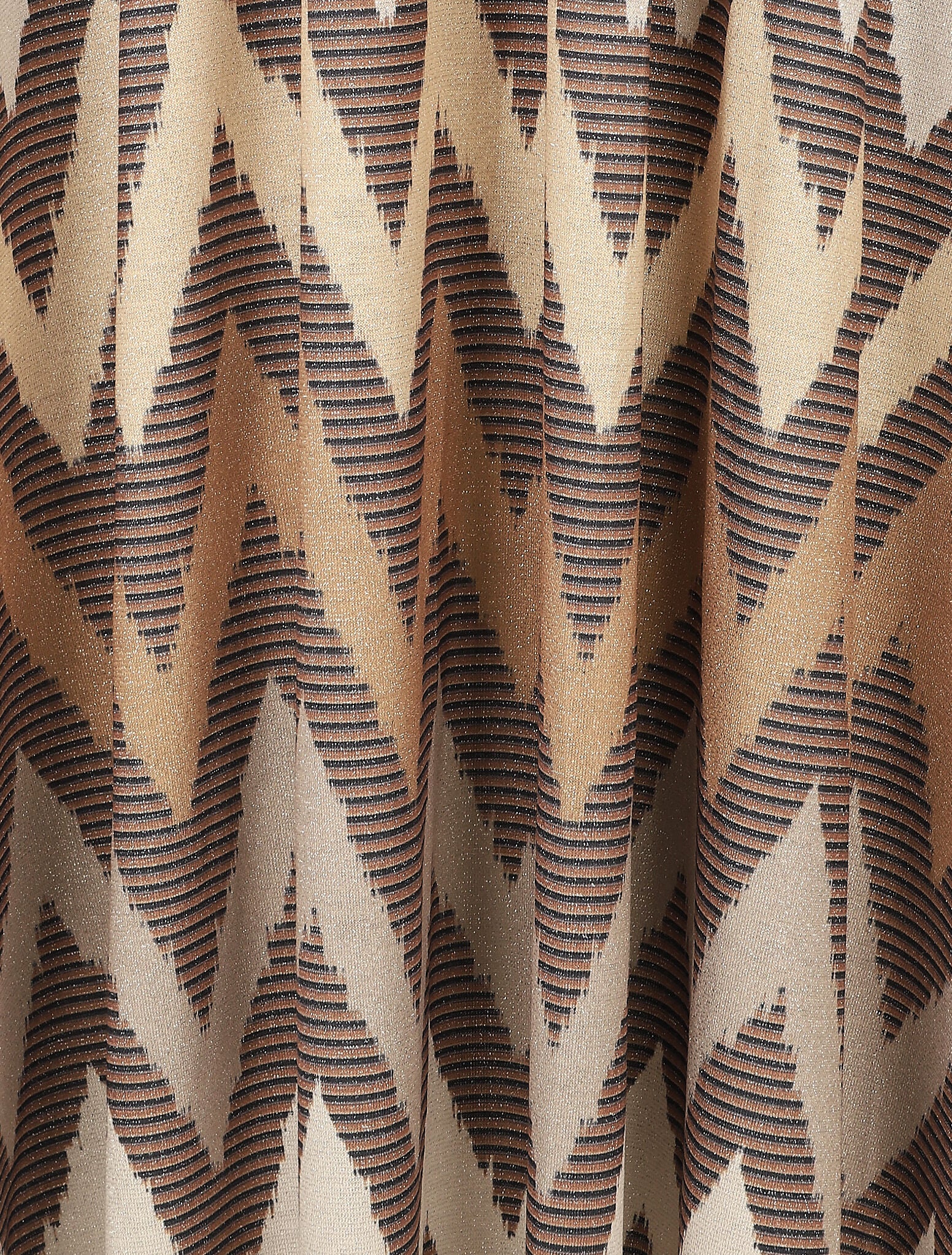 Jupe longue à imprimé zig-zag irisé - Beige - Image 3