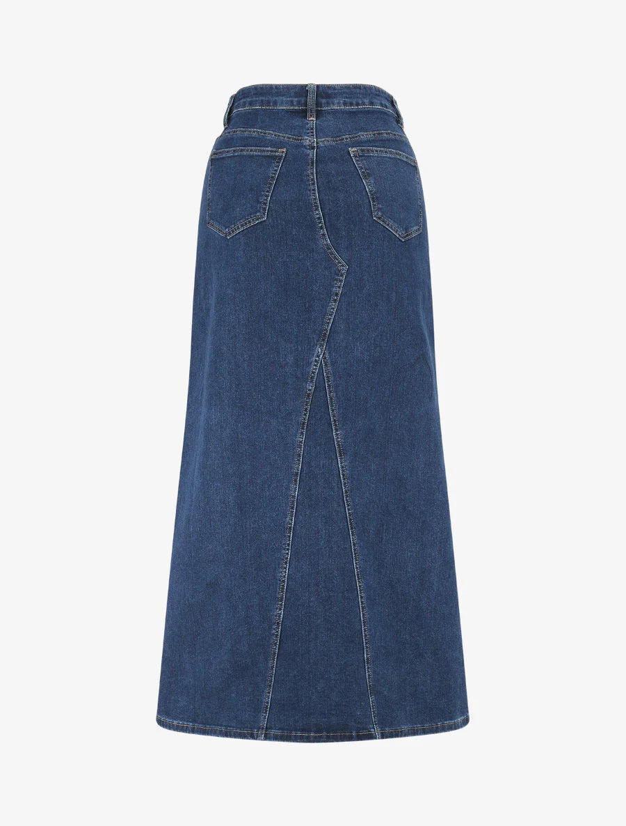 Jupe longue à taille haute - Bleu - Image 2