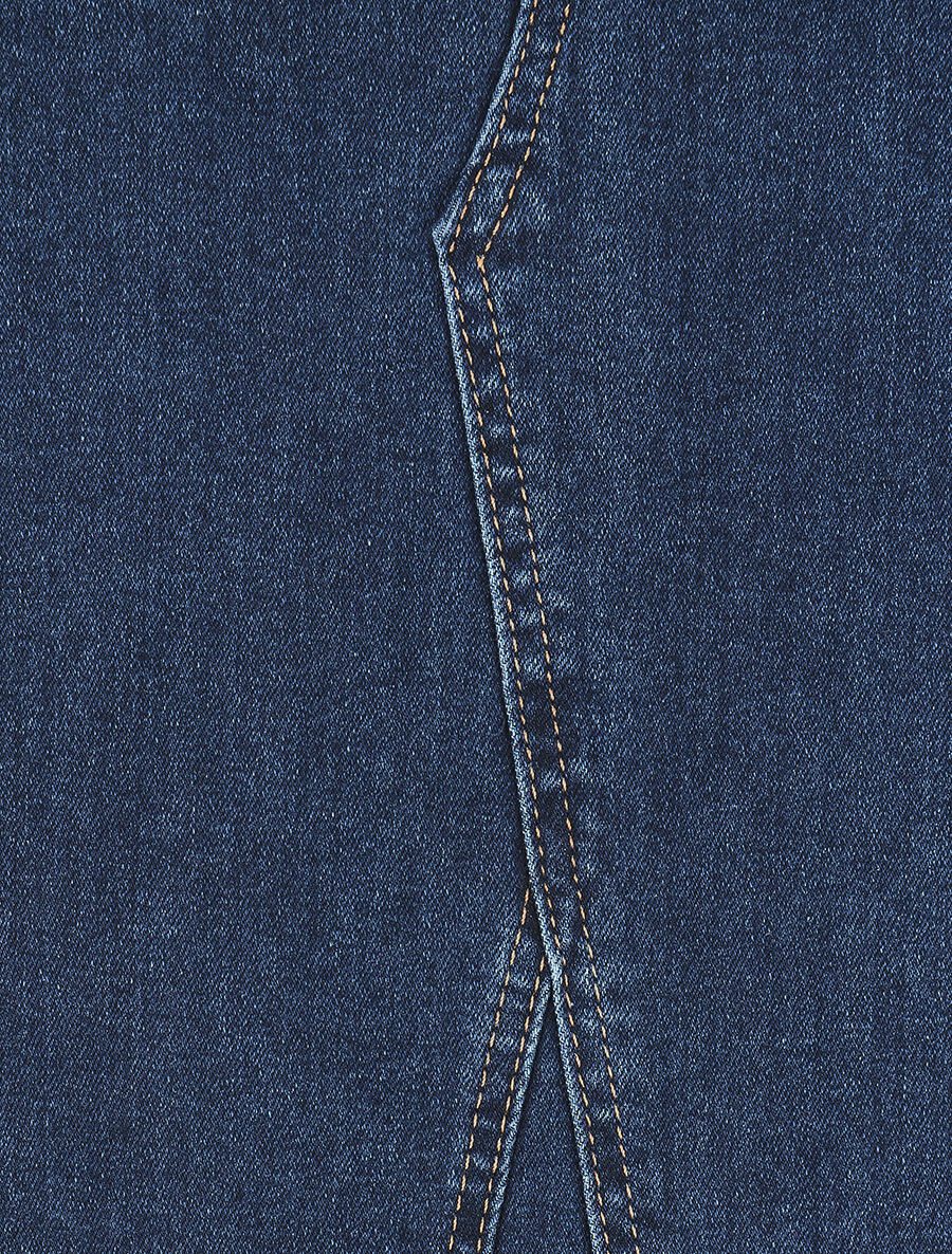 Jupe longue à taille haute - Bleu - Image 3