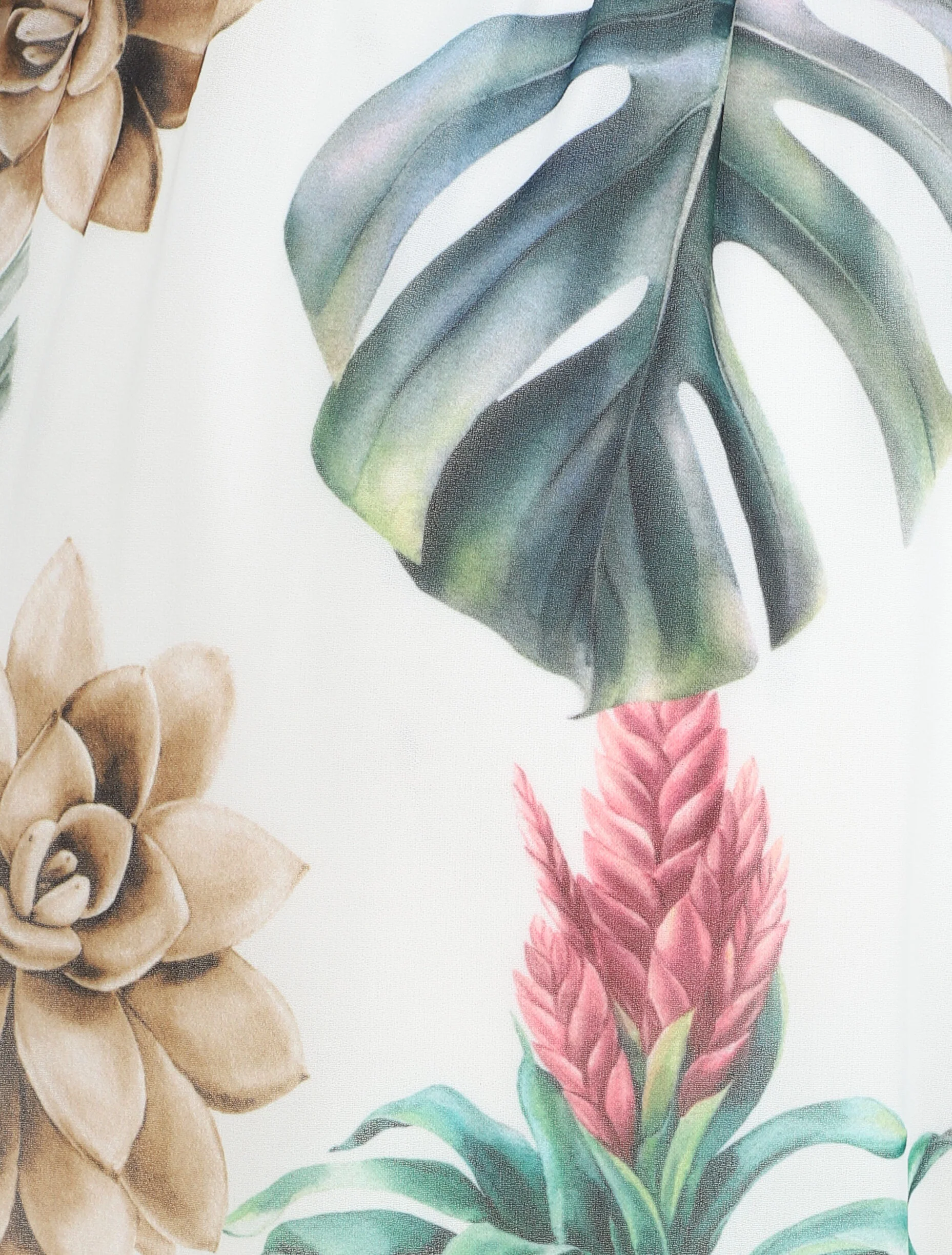 Jupe longue en voile imprimé fleurs tropicales - Blanc - Image 3
