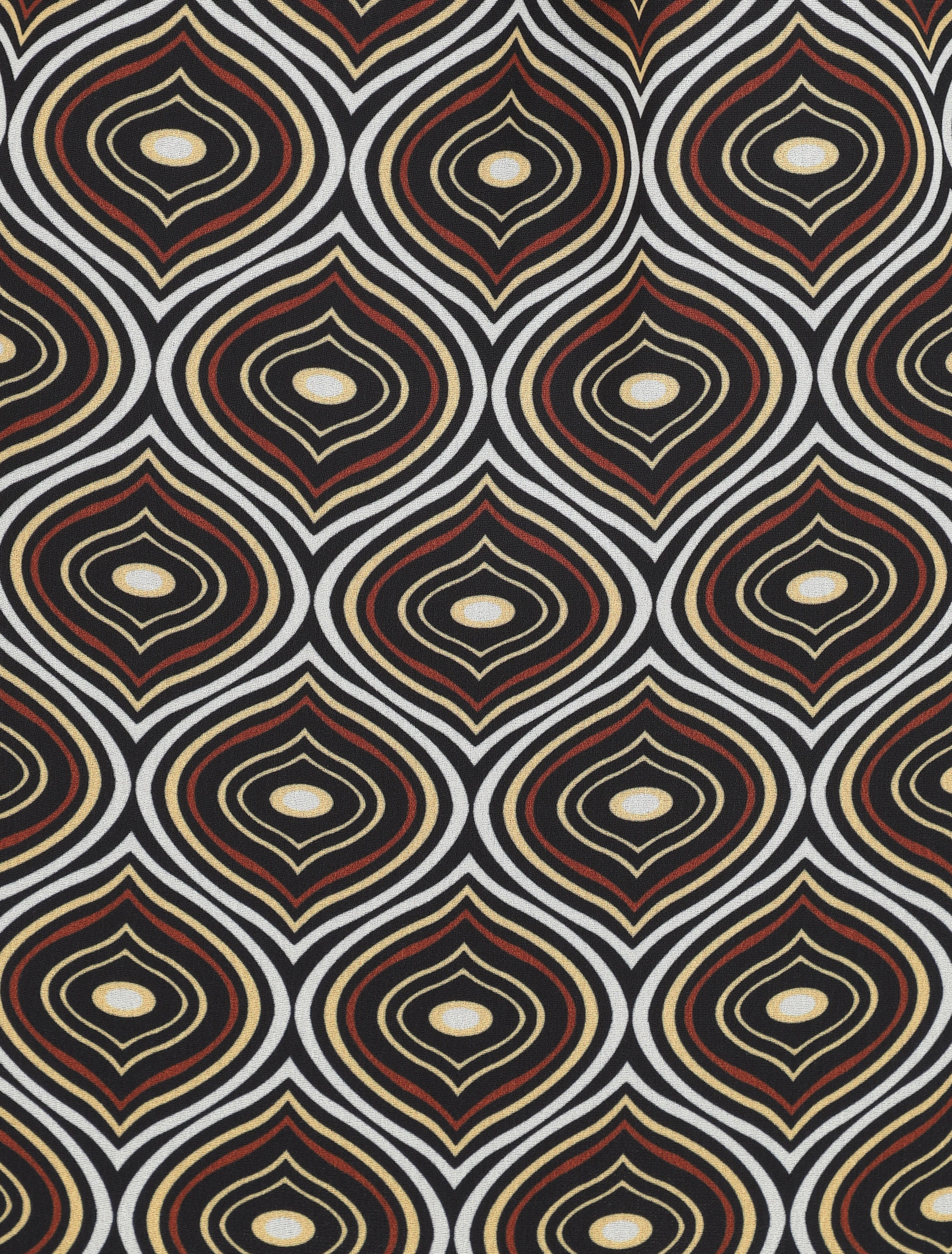 Jupe longue en voile imprimé psychédélique à ceinture contrastante - Noir - Image 3