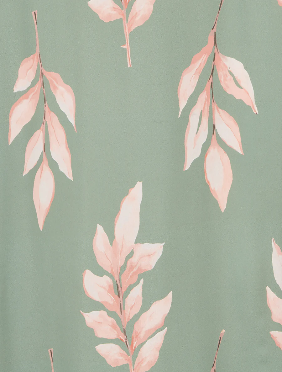 Jupe longue imprimé feuilles - Kaki - Image 3