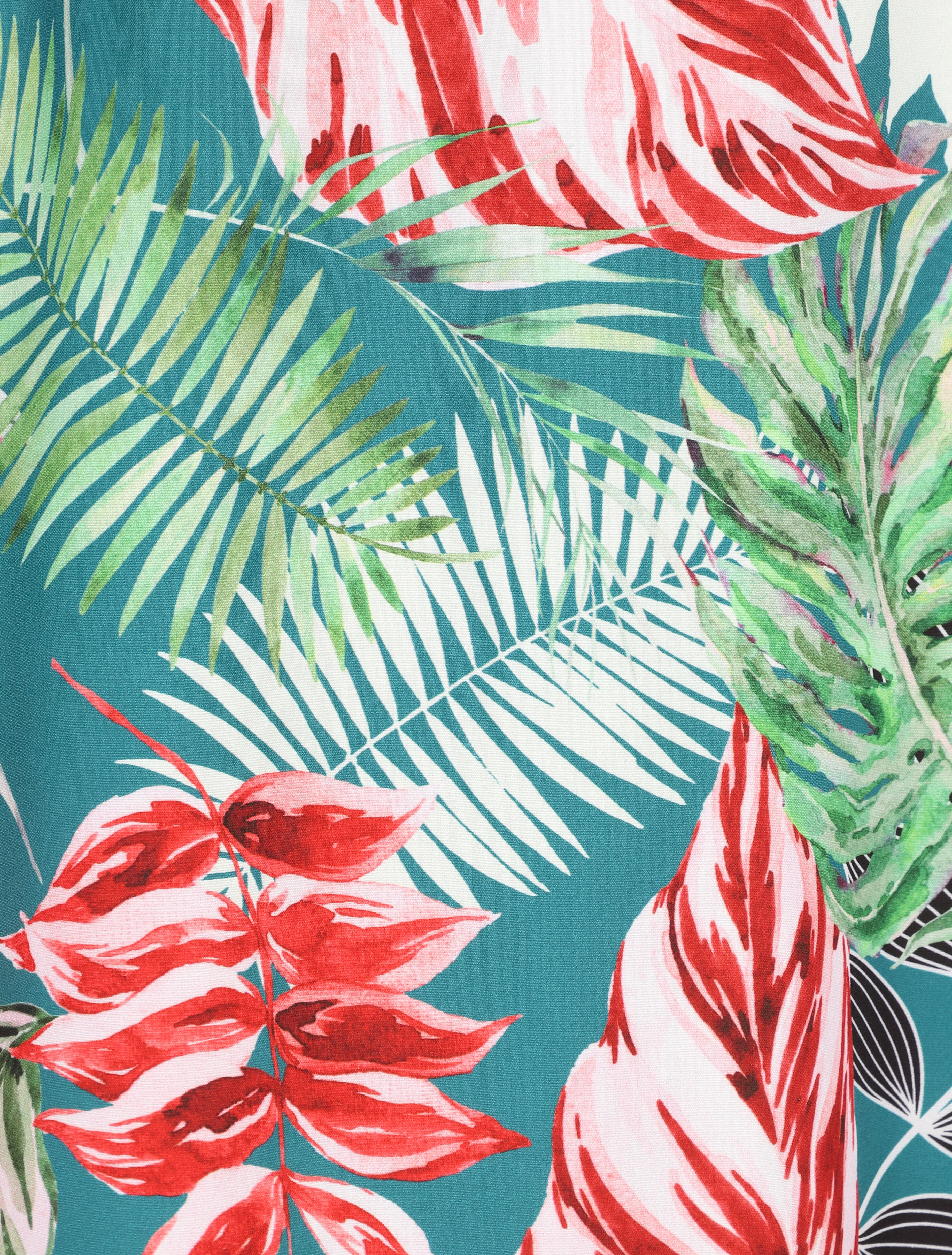 Jupe longue imprimé tropical - Bleu canard - Image 3