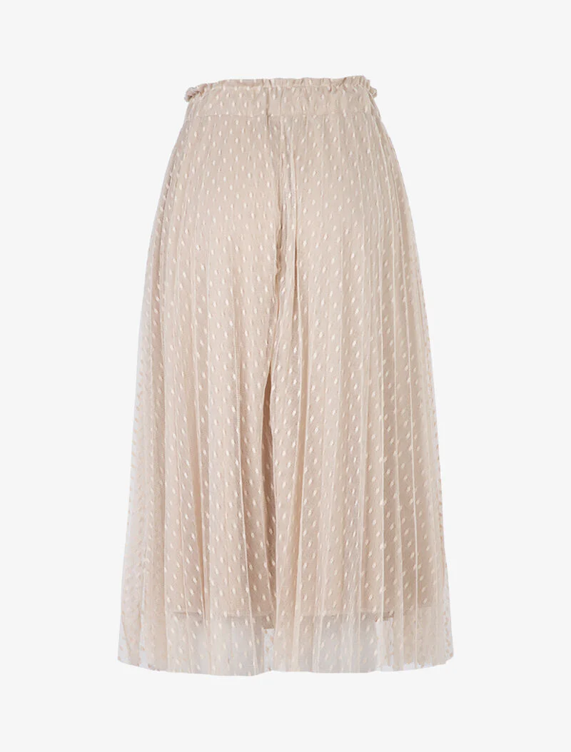 Jupe midi en tulle à pois - beige - Image 2