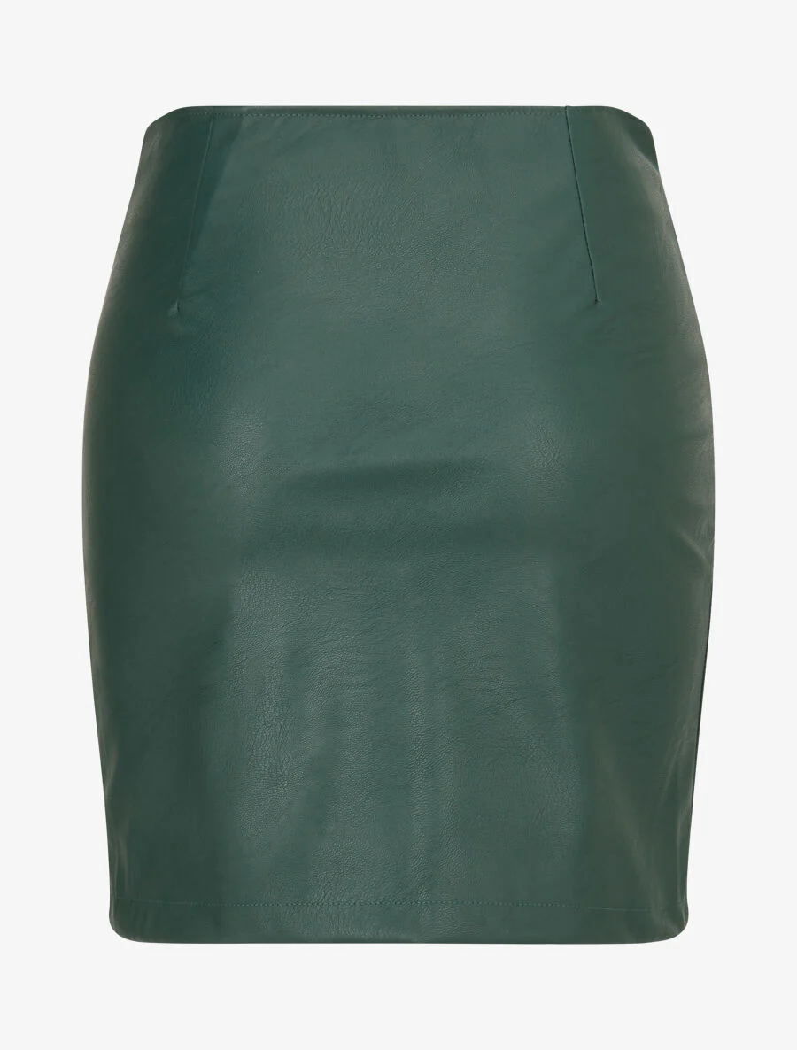 Jupe moulante en simili - Vert - Image 2