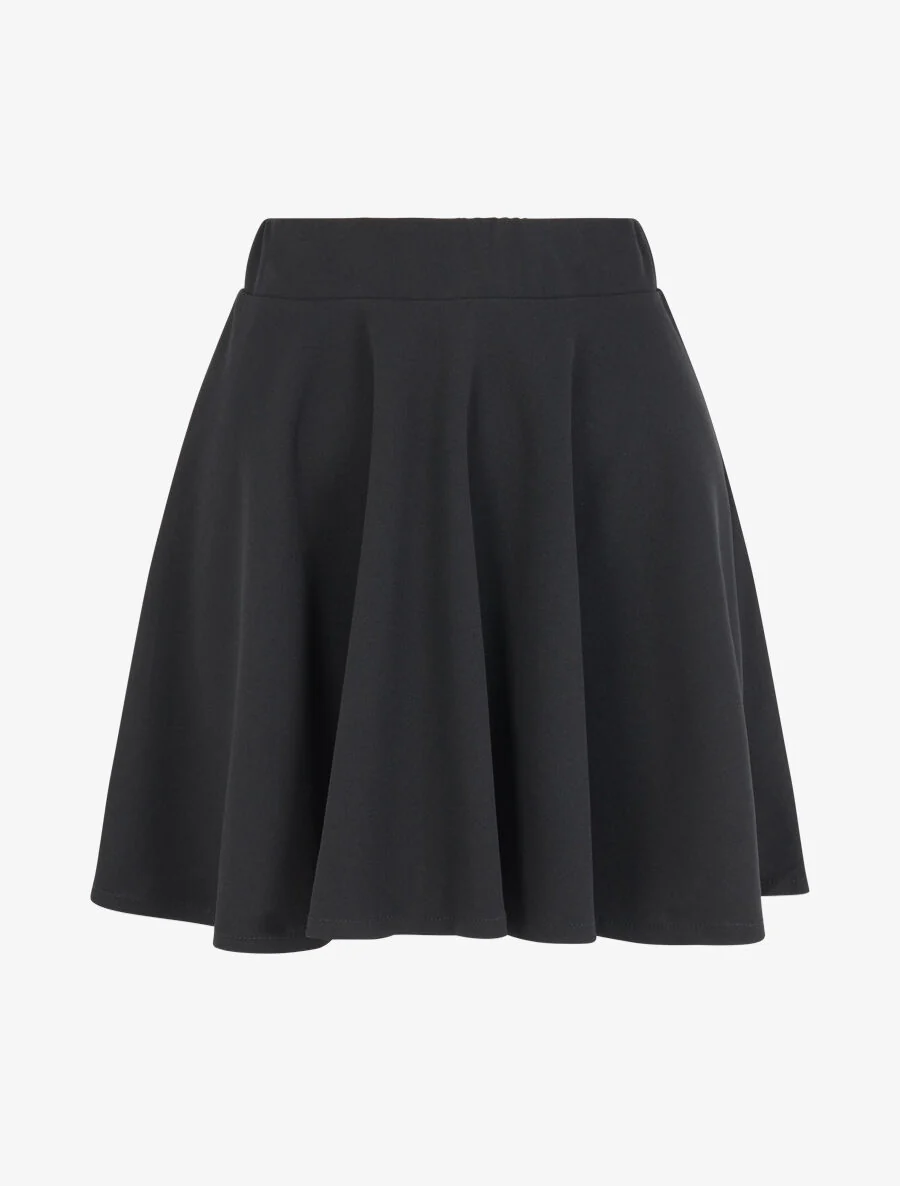 Jupe patineuse à taille haute - Noir