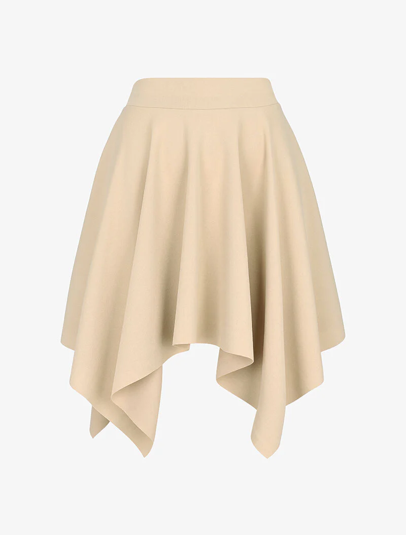 Jupe patineuse asymétrique - beige