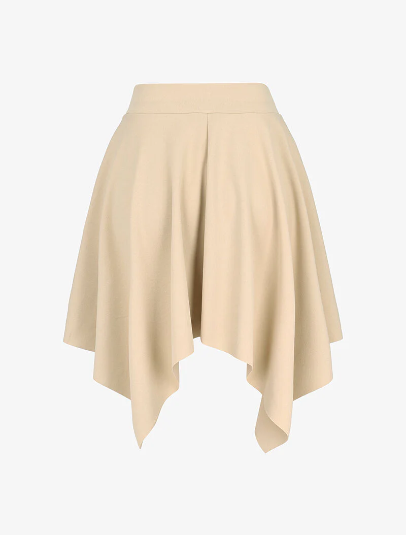 Jupe patineuse asymétrique - beige - Image 2