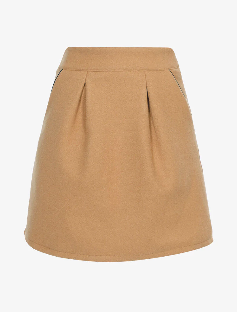 Jupe patineuse en maille - taupe