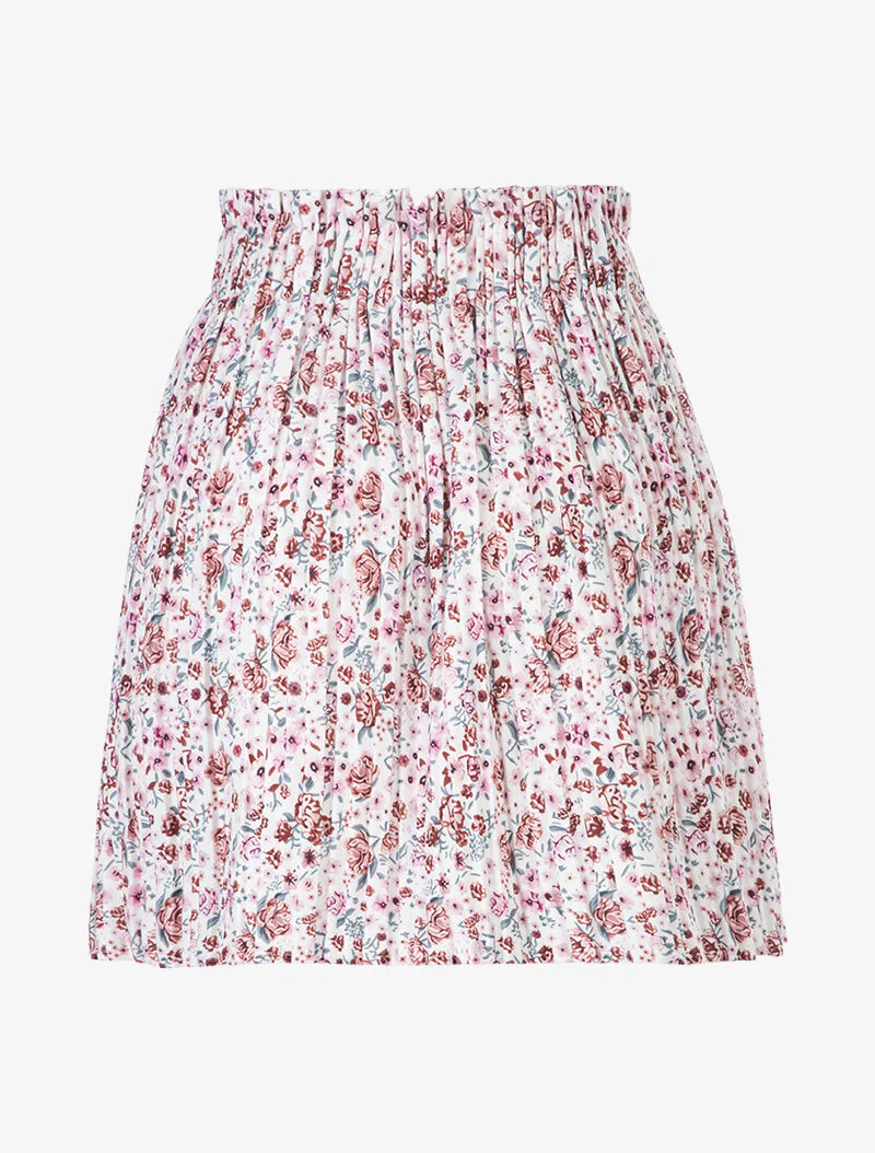 Jupe plissée à fleurs - blanc - Image 2