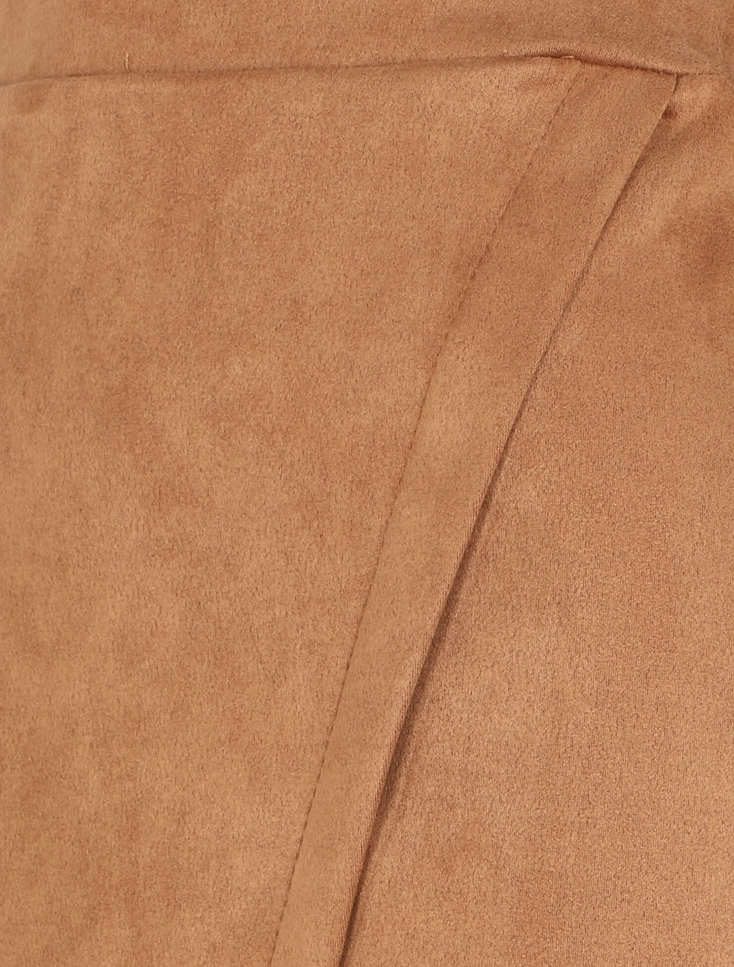 Jupe portefeuille en suédine - Camel - Image 3