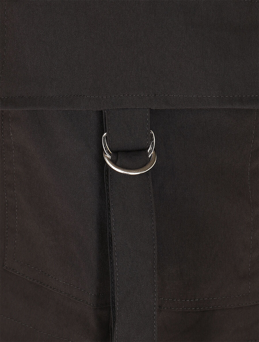 Jupe short cargo uni - Noir - Image 3