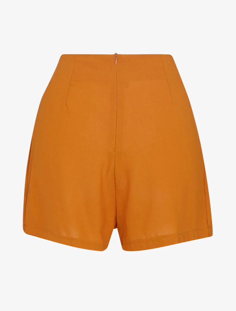 Jupe short coupe trapèze - orange - Image 3
