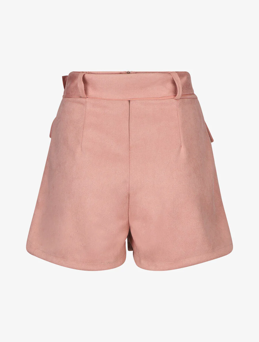 Jupe short en suédine - Rose - Image 2
