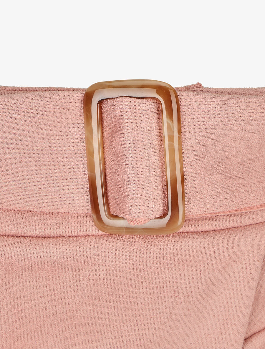 Jupe short en suédine - Rose - Image 3