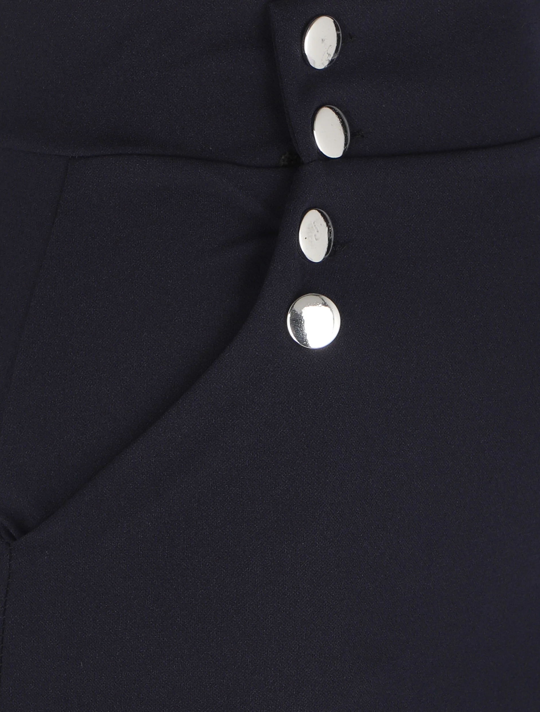 Jupe stretch à boutons stylisés - Bleu marine - Image 3