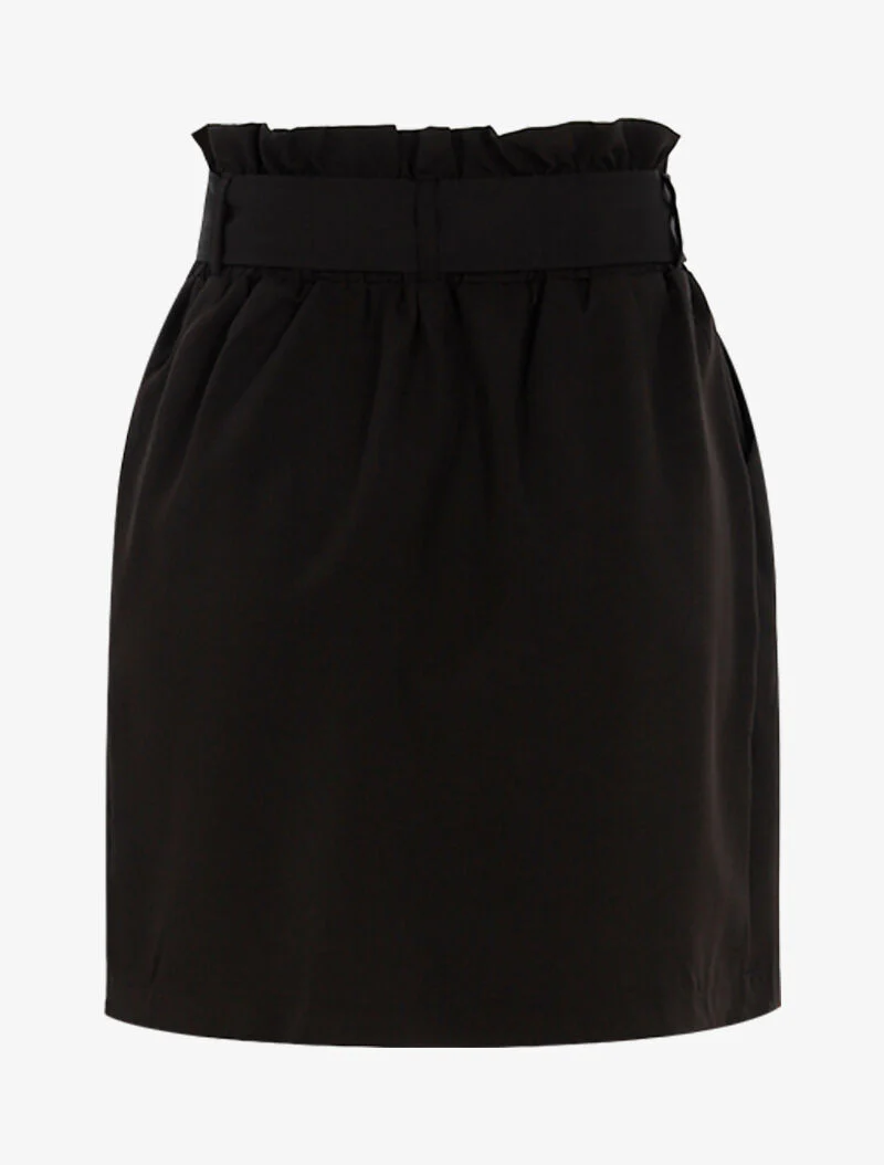 Jupe taille haute à boutonnière - noir - Image 2