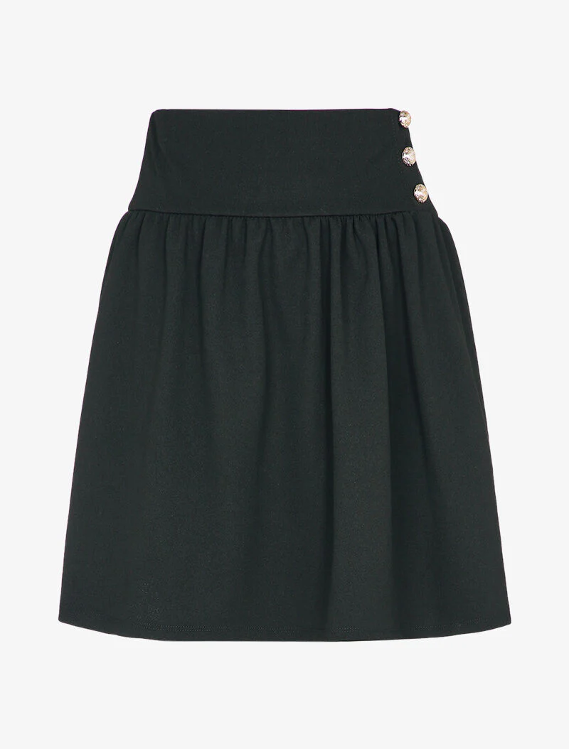 Jupe taille haute patineuse - Noir