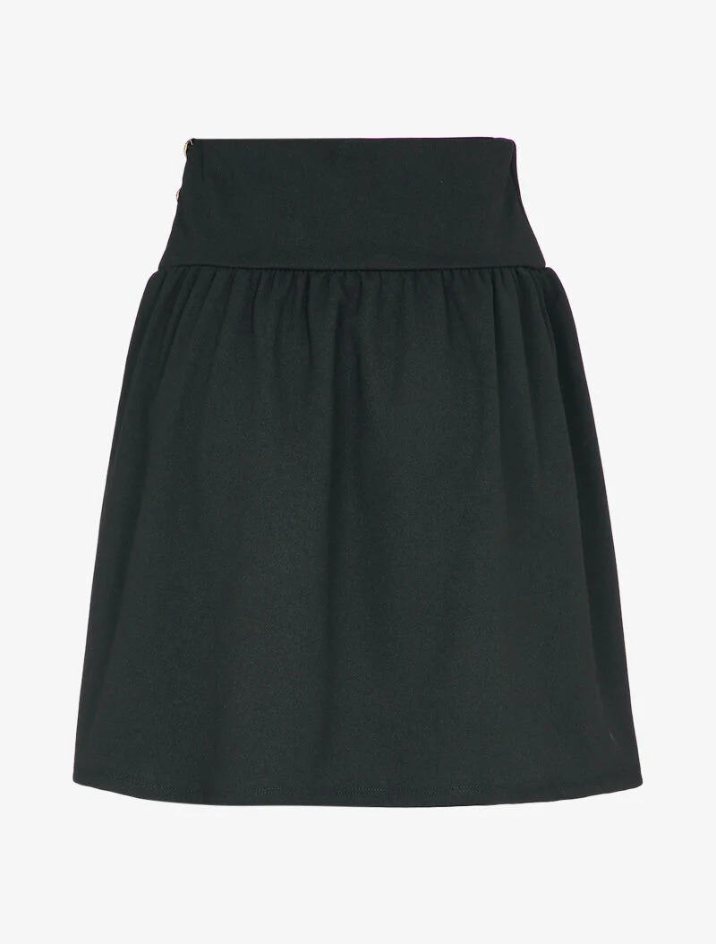 Jupe taille haute patineuse - Noir - Image 2
