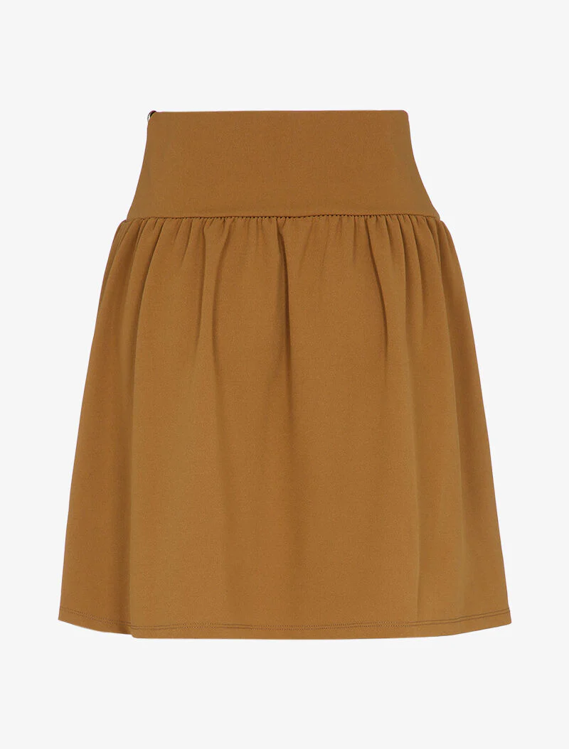 Jupe taille haute patineuse - Camel - Image 2