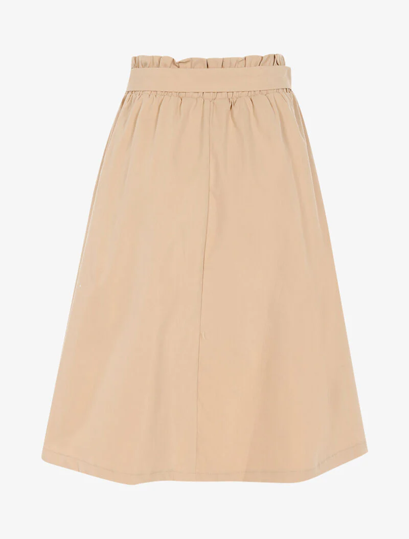 Jupe trapèze boutonnée - beige - Image 2