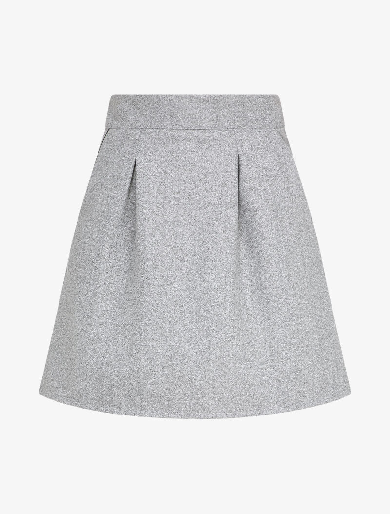 Jupe trapèze en feutrine - Gris clair