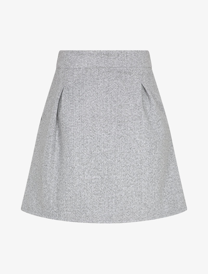 Jupe trapèze en feutrine - Gris clair - Image 2