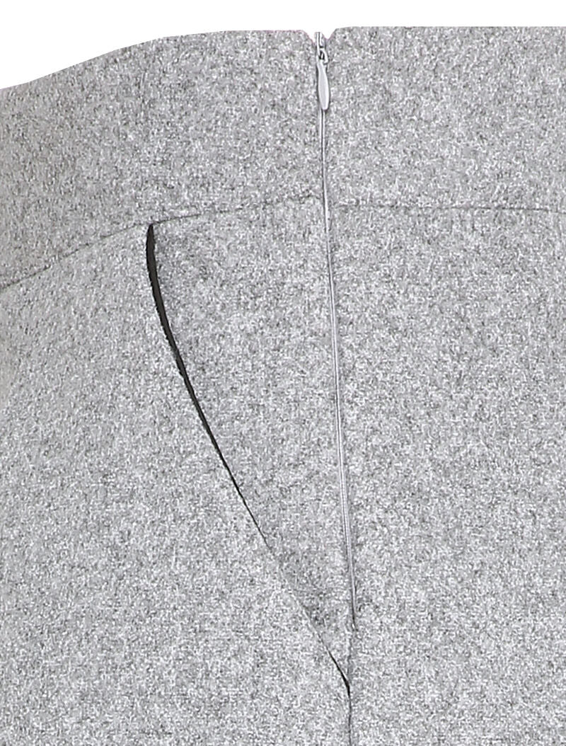 Jupe trapèze en feutrine - Gris clair - Image 3