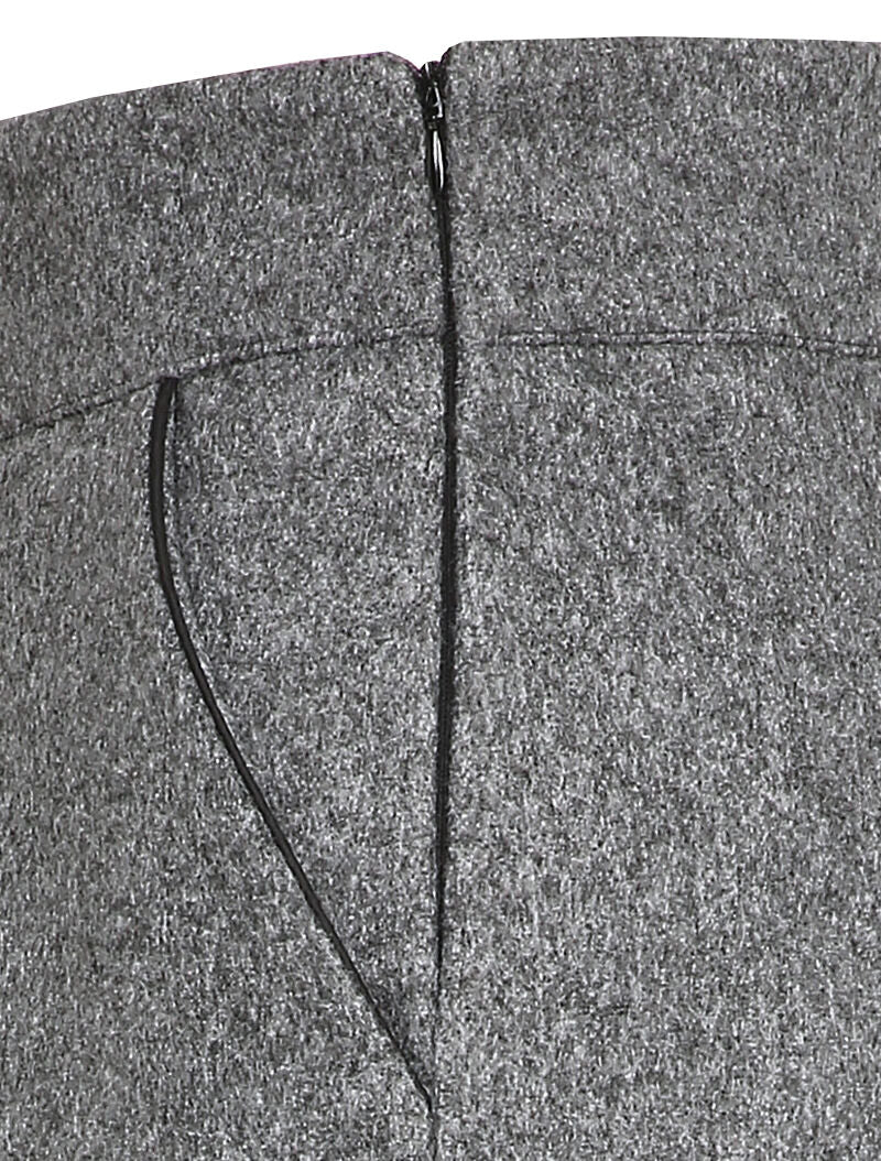 Jupe trapèze en feutrine - Gris foncé - Image 3