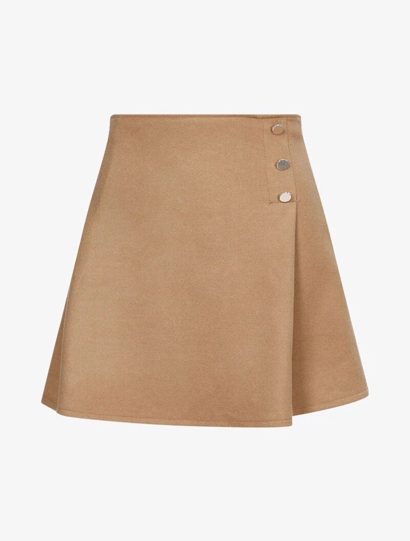 Jupe trapèze en feutrine - taupe - Image 2