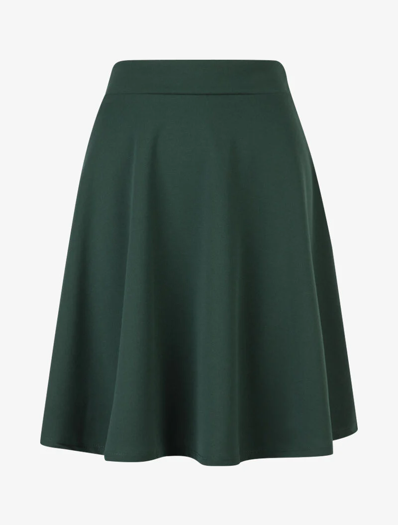 Jupe trapèze taille haute - vert