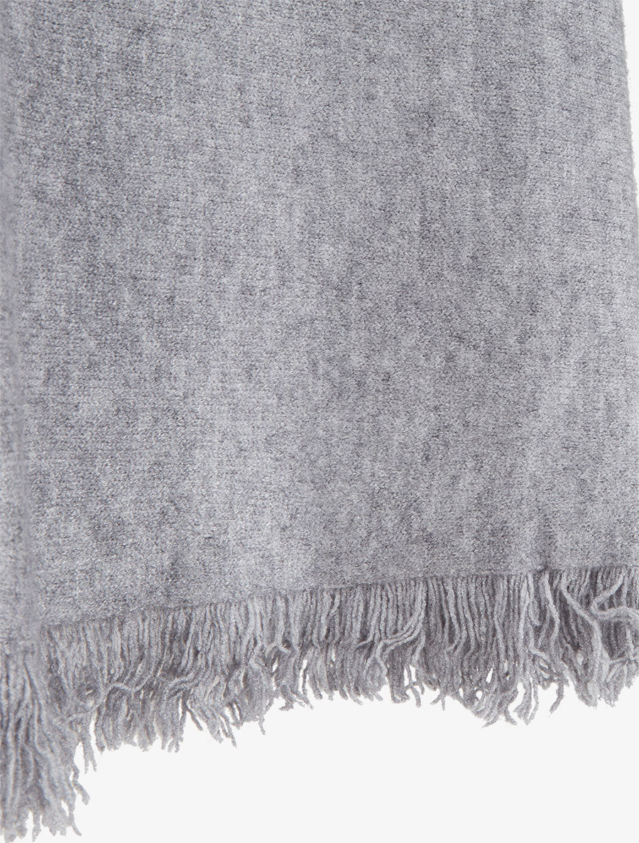 Jupe unie à bords effilochés - Gris - Image 3