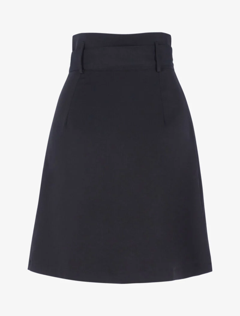 Jupe unie coupe trapèze taille haute - noir - Image 2