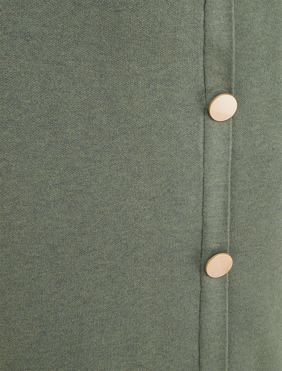 Jupe unie en maille asymétrique - Kaki - Image 3