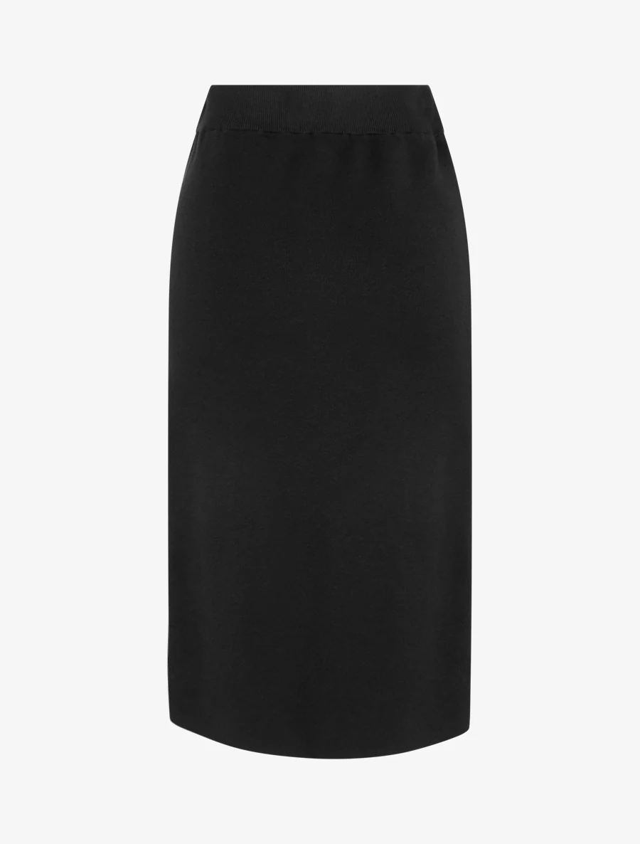 Jupe unie en maille asymétrique - Noir - Image 2
