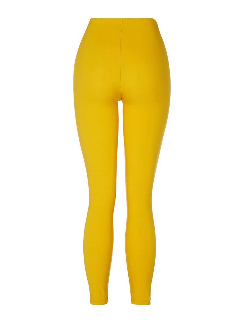 Legging à couture surpiquée - jaune - Image 2