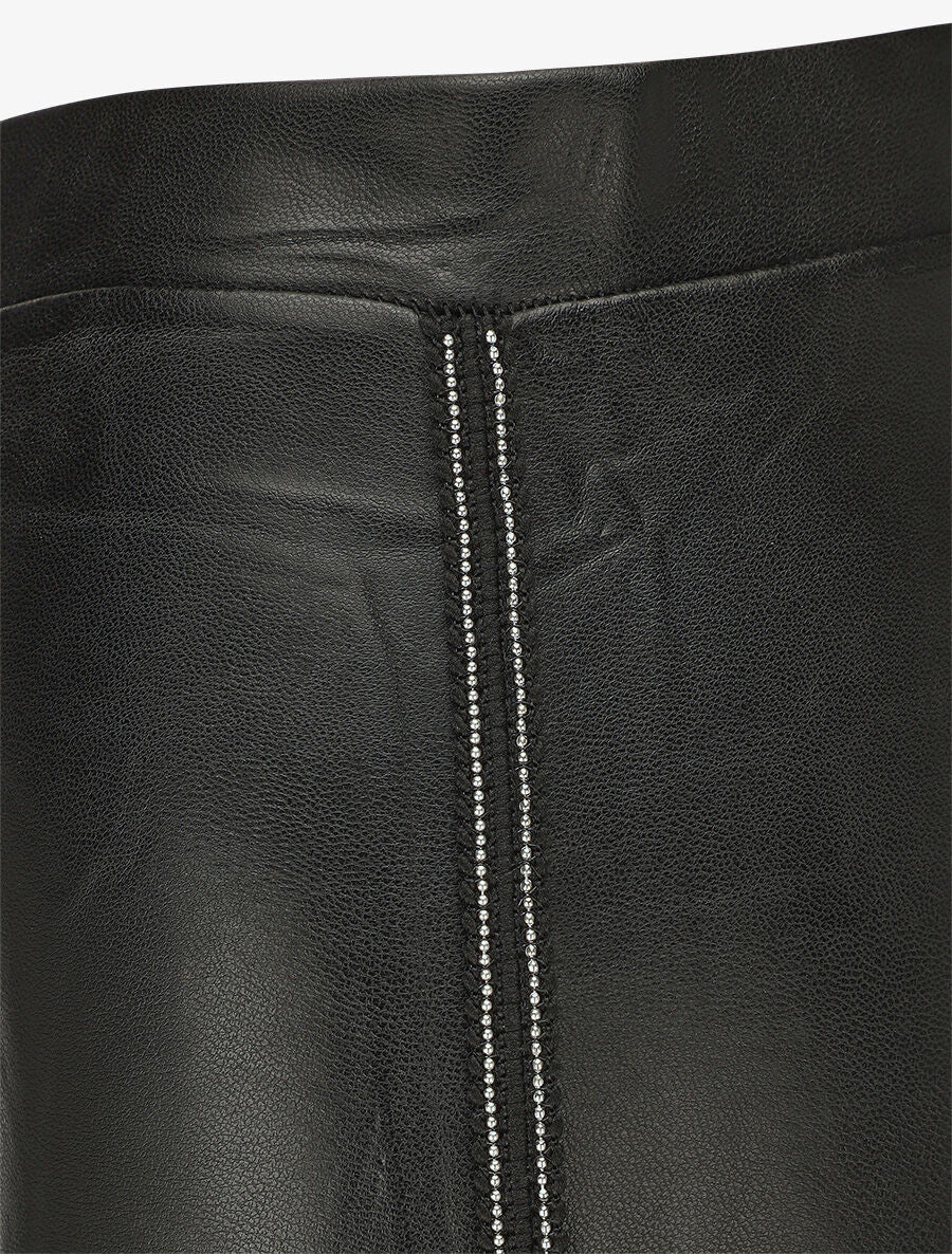 Legging en simili clouté - Noir - Image 3