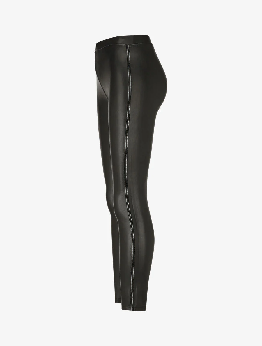 Legging en simili clouté - Noir - Image 4