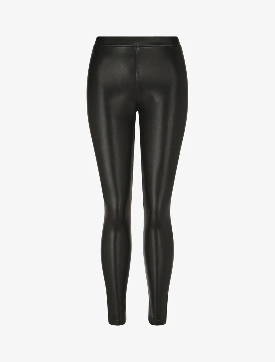 Legging en simili taille standard - Noir