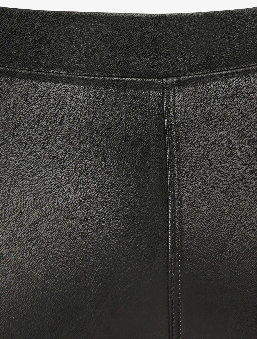 Legging en simili taille standard - Noir - Image 3