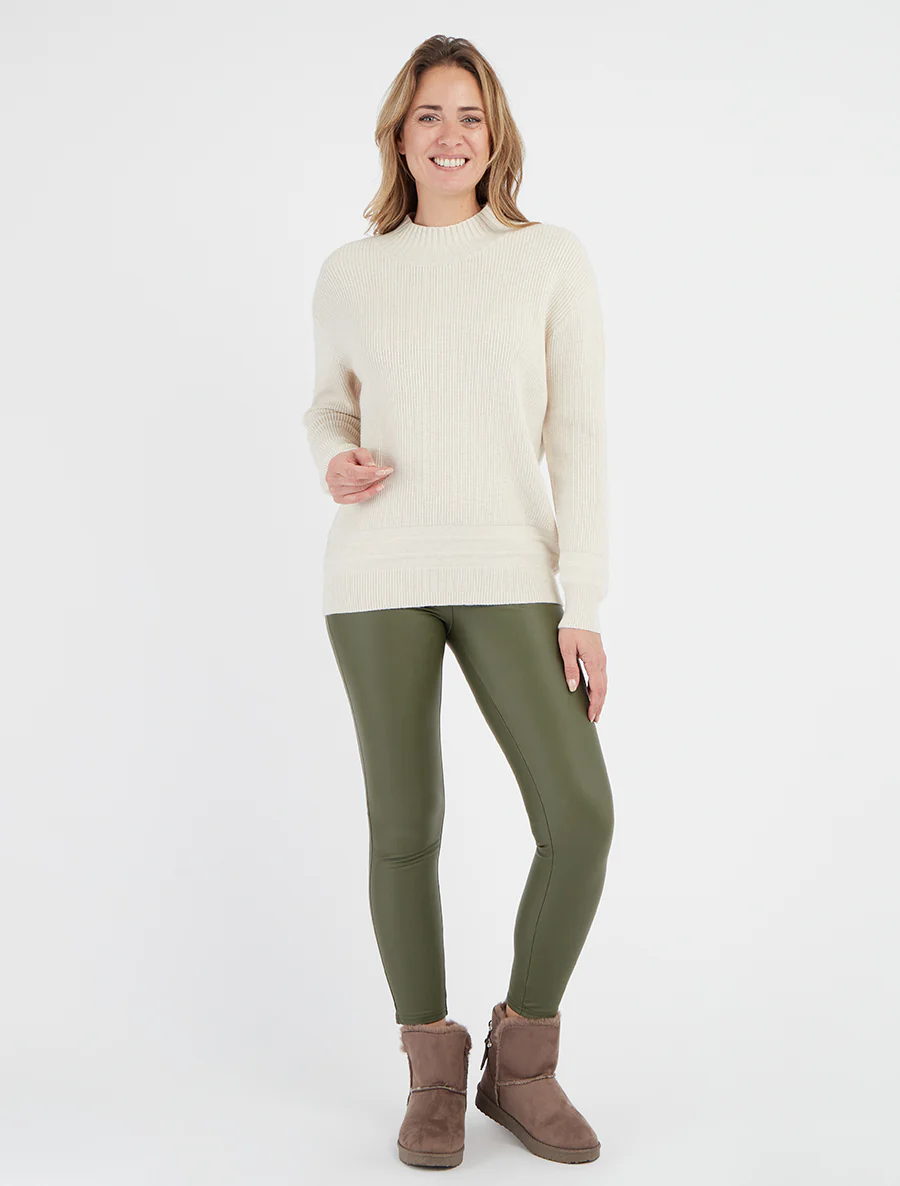 Legging skinny en simili - Kaki - Image 4