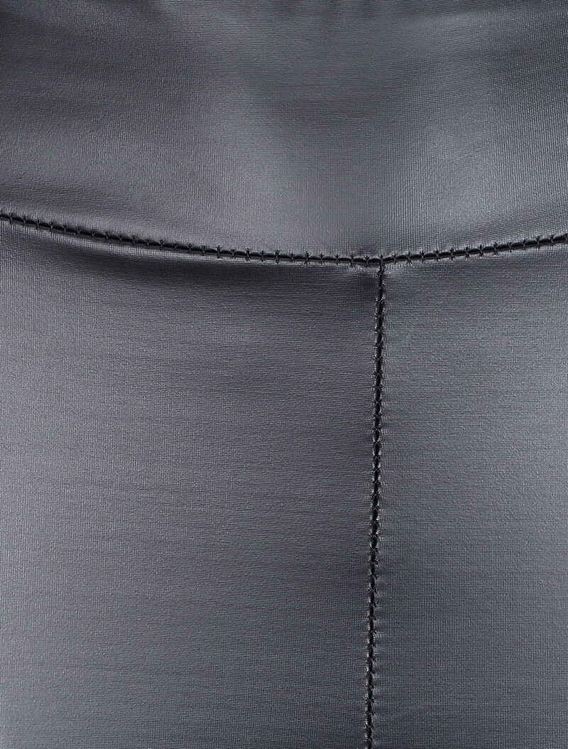 Legging taille haute en simili - Noir - Image 4