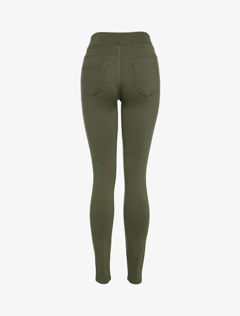 Legging uni à poches - Kaki - Image 2