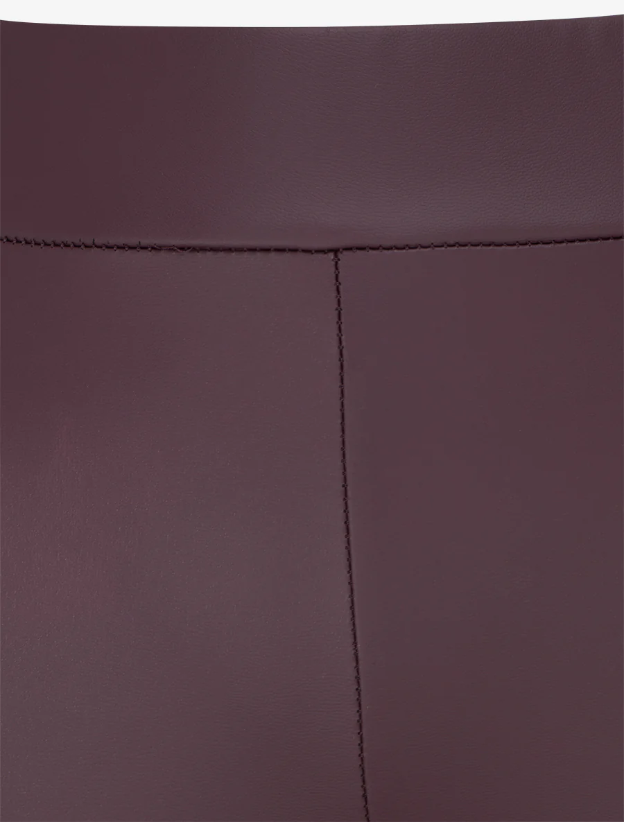 Legging uni en simili - Aubergine - Image 3