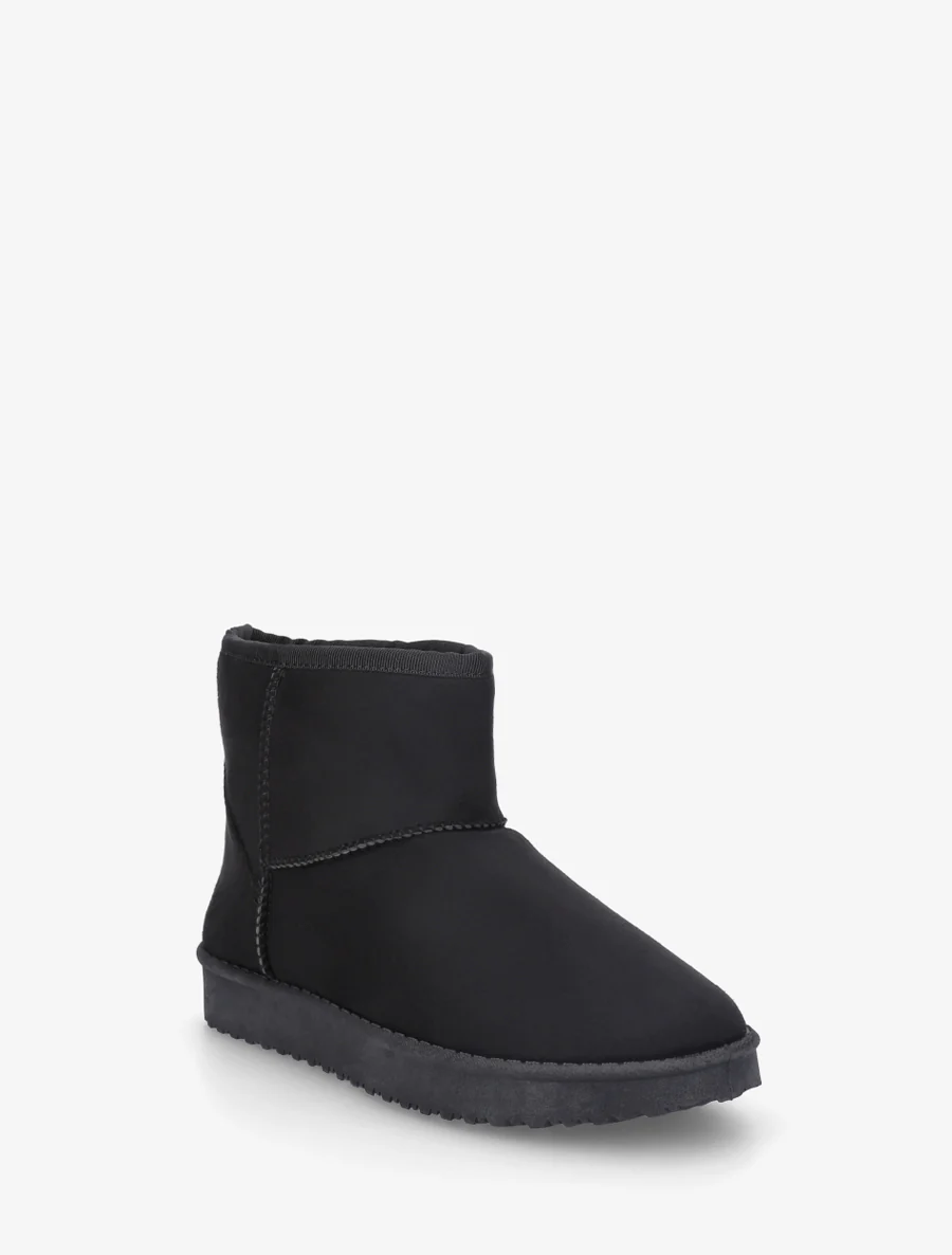 Low boots unies en suédine - Noir - Image 2