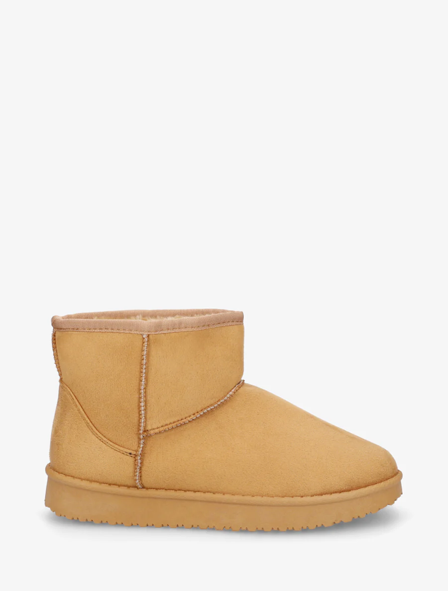 Low boots unies en suédine - Camel