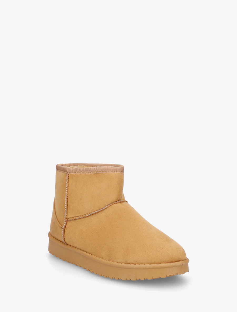 Low boots unies en suédine - Camel - Image 2