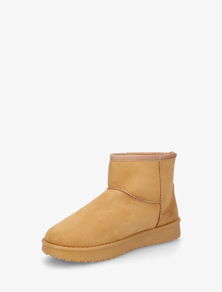 Low boots unies en suédine - Camel - Image 3